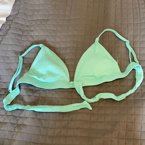 Red carter textured triangle bikini top - Picture 4 of 7